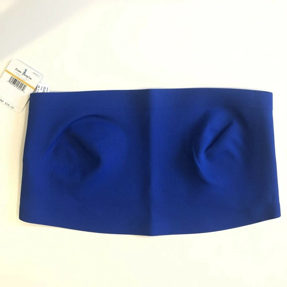 Free People Nina Bandeau Tube Top Blue NWOT